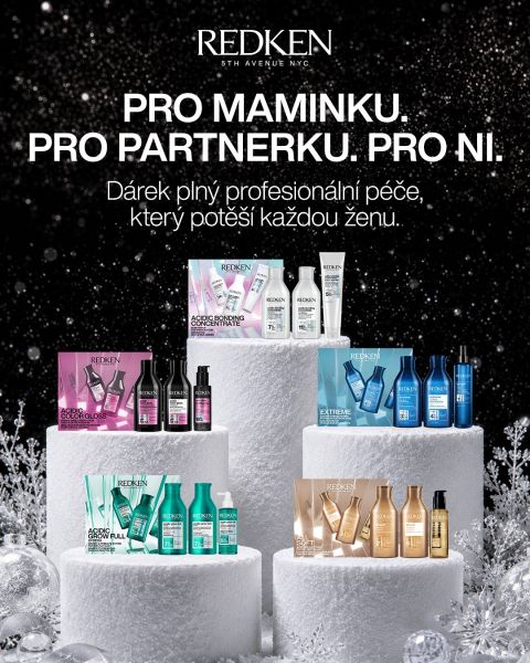 Vánoční sety Redken, po kterých budou vlasy zářit víc než stromeček. Stavte se p
