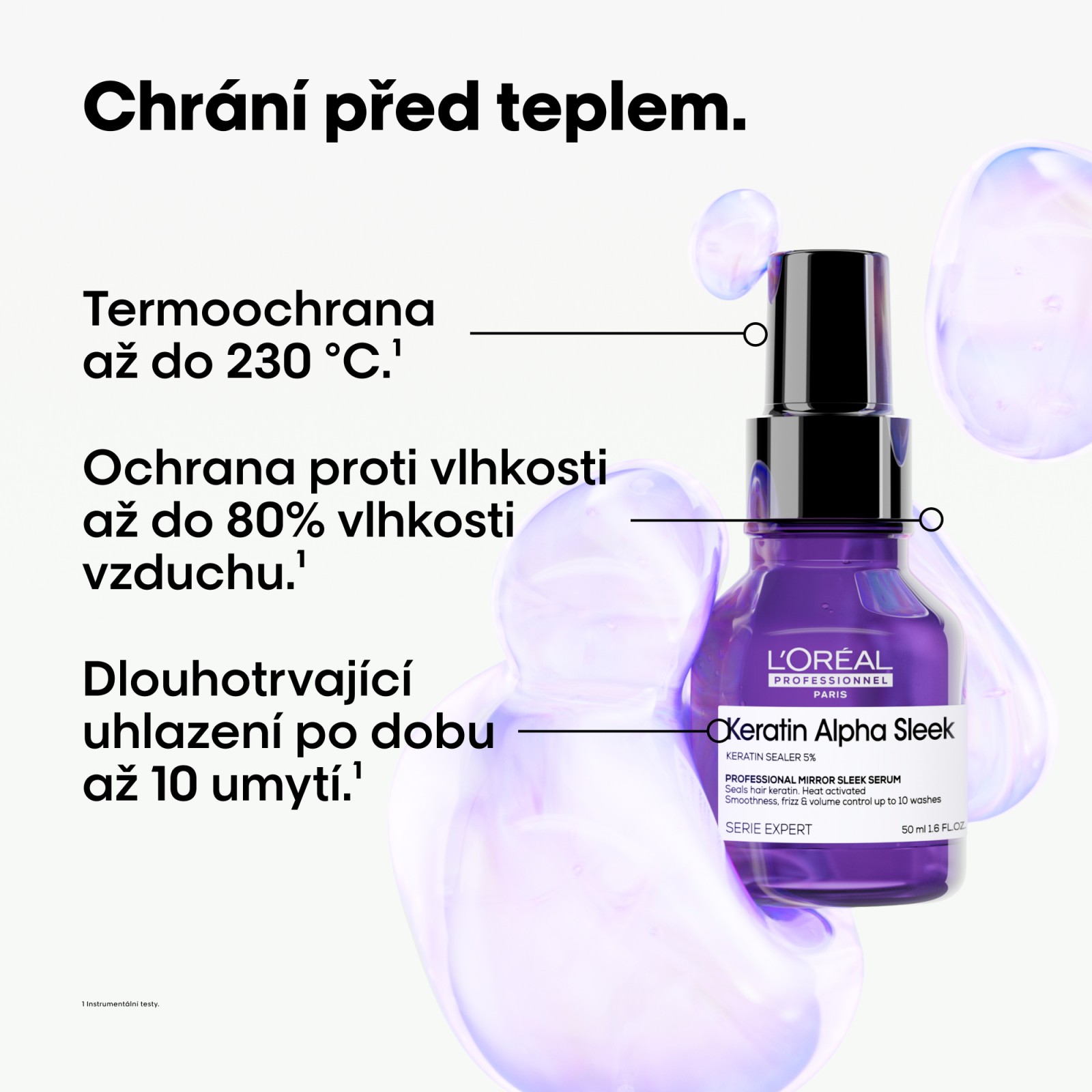 L'Oréal Keratin Alpha Sleek sérum pro hladké vlasy s ochranou do 230°C
